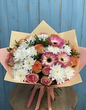 Букет цветов из:  Розы, Герберы и Хризантемы в Сызрани
