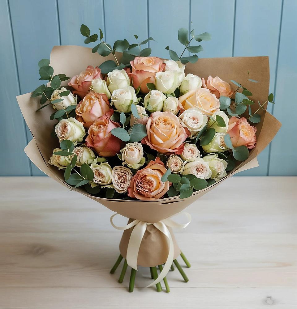 Букет цветов из: Альстромерии и Розы в Сызрани