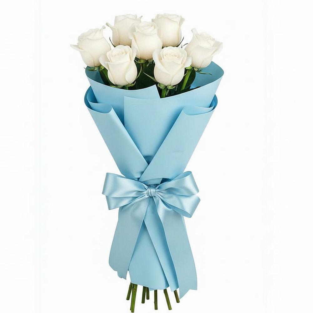 Букет 7 белых роз Проуд в Сызрани