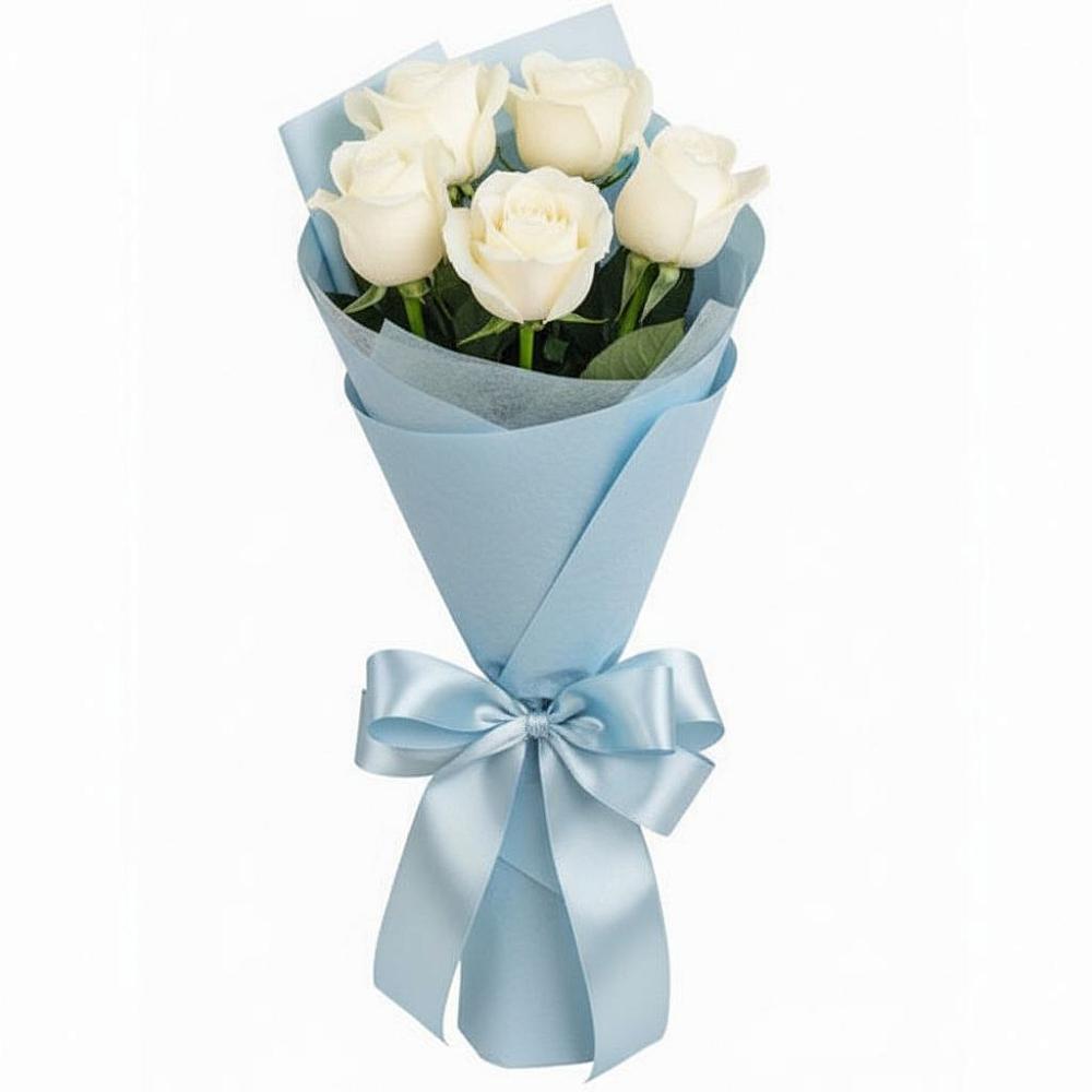 Букет 5 Белых роз Проуд в Сызрани