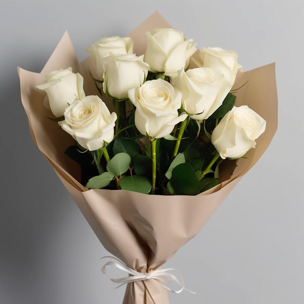 Букет 9 Белых роз Эдлесс Лав в Сызрани