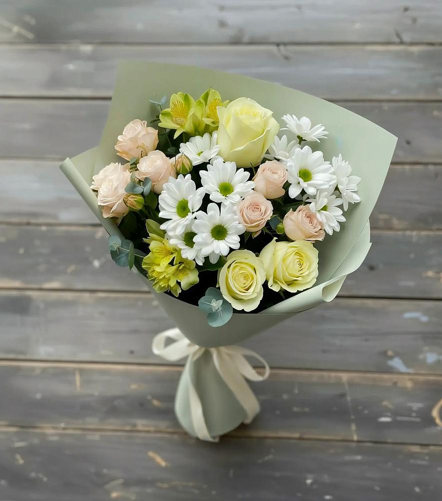 Букет цветов из: Альстромерии, Розы и Хризантемы в Сызрани