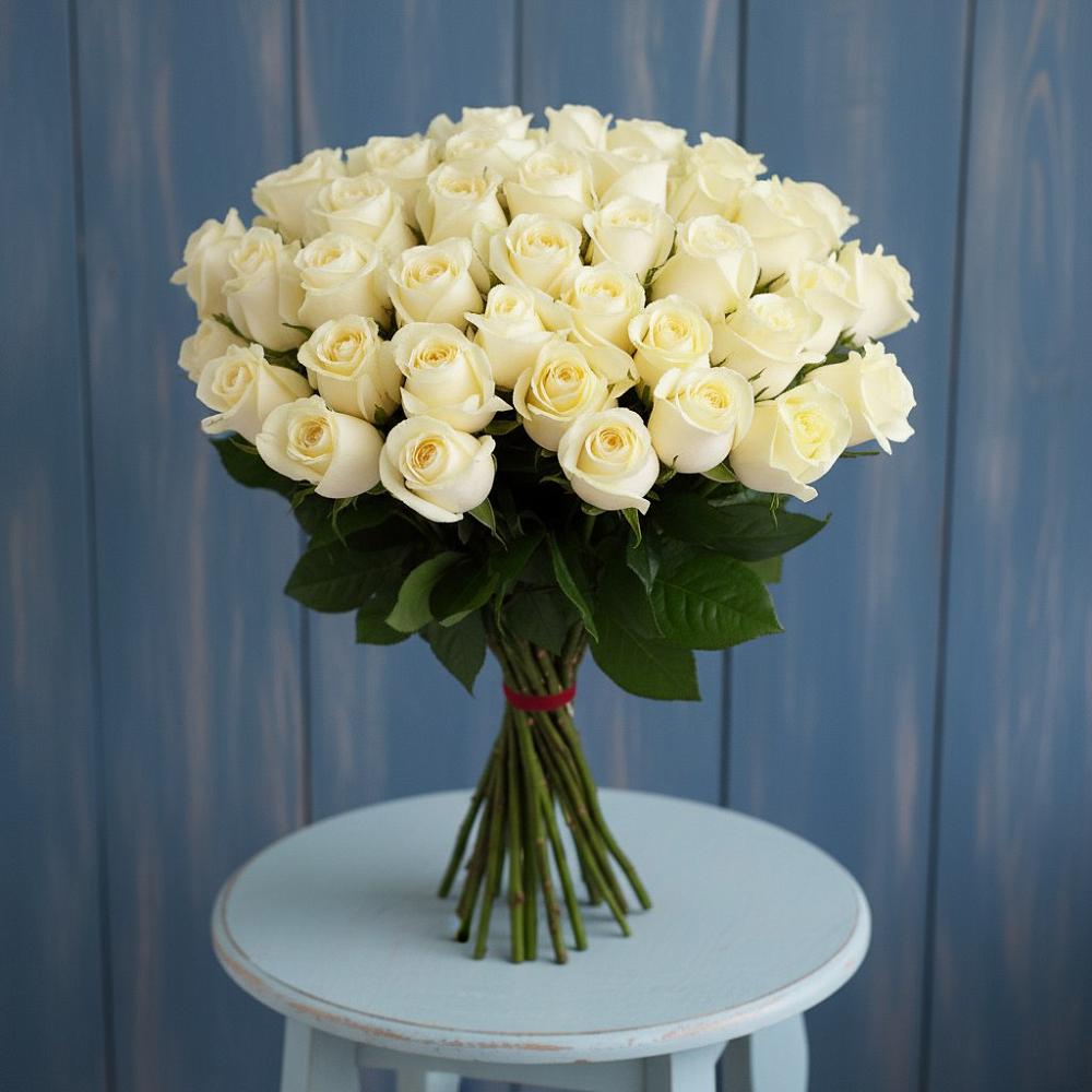 Букет 51 Белая роза Эдлесс Лав в Сызрани