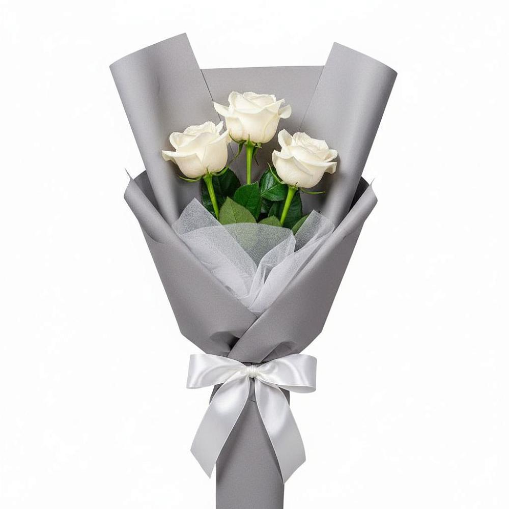 Букет 3 белые розы в Сызрани