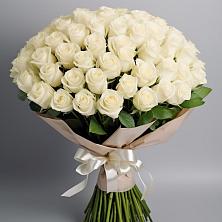 Букет 101 беля роза Белоснежка в Сызрани