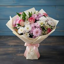 Букет цветов из:  Хризантемы, Альстромерии и Розы в Сызрани