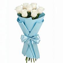 Букет 7 белых роз Проуд в Сызрани