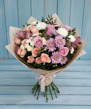 Букет цветов из:  Хризантемы, Розы и Альстромерии в Сызрани
