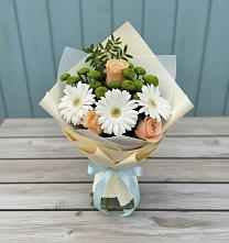 Букет цветов из:  Герберы, Розы и Хризантемы в Сызрани